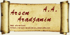 Arsen Arađanin vizit kartica